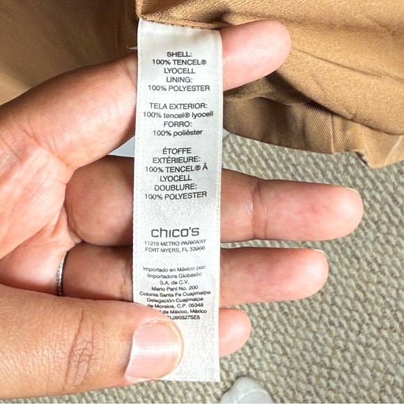 NWT Chico’s Tencel Open Jacket in Camel Brown - Picture 5 of 9